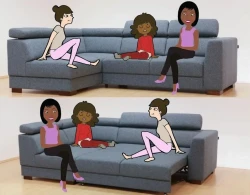 LR40LU - Grey fabric sleeper sectional sofa