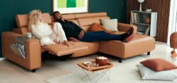 Modern Sofa in tan leather