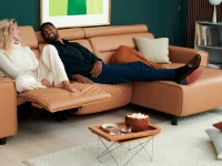 Modern Sofa in tan leather