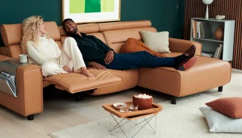 Modern Sofa in tan leather