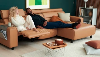 Modern Sofa in tan leather