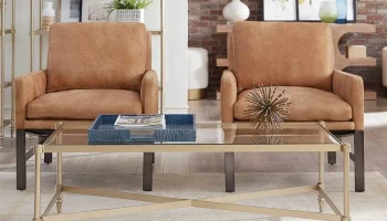 LR8RW - Tan leather living room chairs