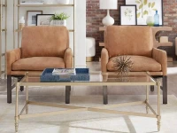 LR8RW - Tan leather living room chairs
