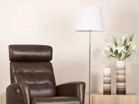 Brown leather H2 power recliner chair with a high backrest, in a modern design