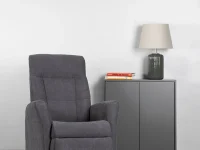 Gray fabric H2 seating power recliner chair with a high backrest in a contemporary design