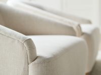 Rowe - Beige Upholstered Armchairs With Rounded Arms Home Decor Living Room Furniture