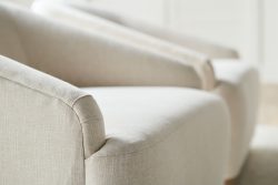 Rowe - Beige Upholstered Armchairs With Rounded Arms Home Decor Living Room Furniture