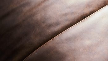 Rowe - Brown Leather Sofa With Smooth Texture And Visible Seams Upholstery Home Decor