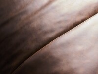 Rowe - Brown Leather Sofa With Smooth Texture And Visible Seams Upholstery Home Decor