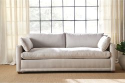Rowe - Light Gray Sofa With Plush Cushions On Jute Rug Near Large Window Home Decor