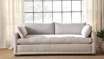 Rowe - Light Gray Sofa With Plush Cushions On Jute Rug Near Large Window Home Decor