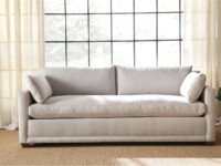 Rowe - Light Gray Sofa With Plush Cushions On Jute Rug Near Large Window Home Decor