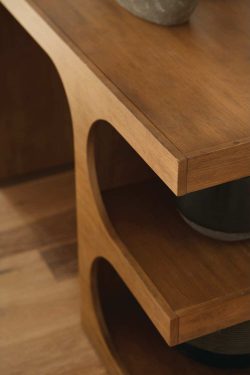 Rowe - Wooden Console Table With Curved Shelves On Wooden Floor Home Decor