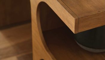 Rowe - Wooden Console Table With Curved Shelves On Wooden Floor Home Decor