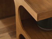 Rowe - Wooden Console Table With Curved Shelves On Wooden Floor Home Decor